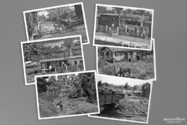 Postkarten Modellbau Motiv Übersicht in schwarz weiß 